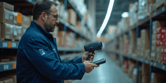 Guys using RFID to scan his products